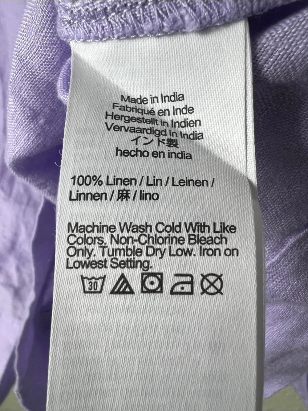 J. Crew Lavender 100% Linen Puff Sleeve Square Neck Button Front Top XXL